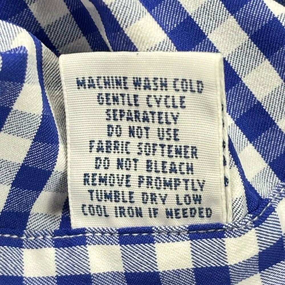 Polo Ralph Lauren Performance Shirt Mens 2XL Blue White Gingham Check Modern